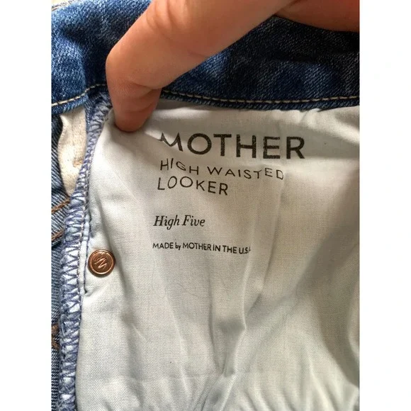 Mother High Waisted Looker High Five Distressed Skinny Jeans Blue Size 30 - Picture 8 of 12